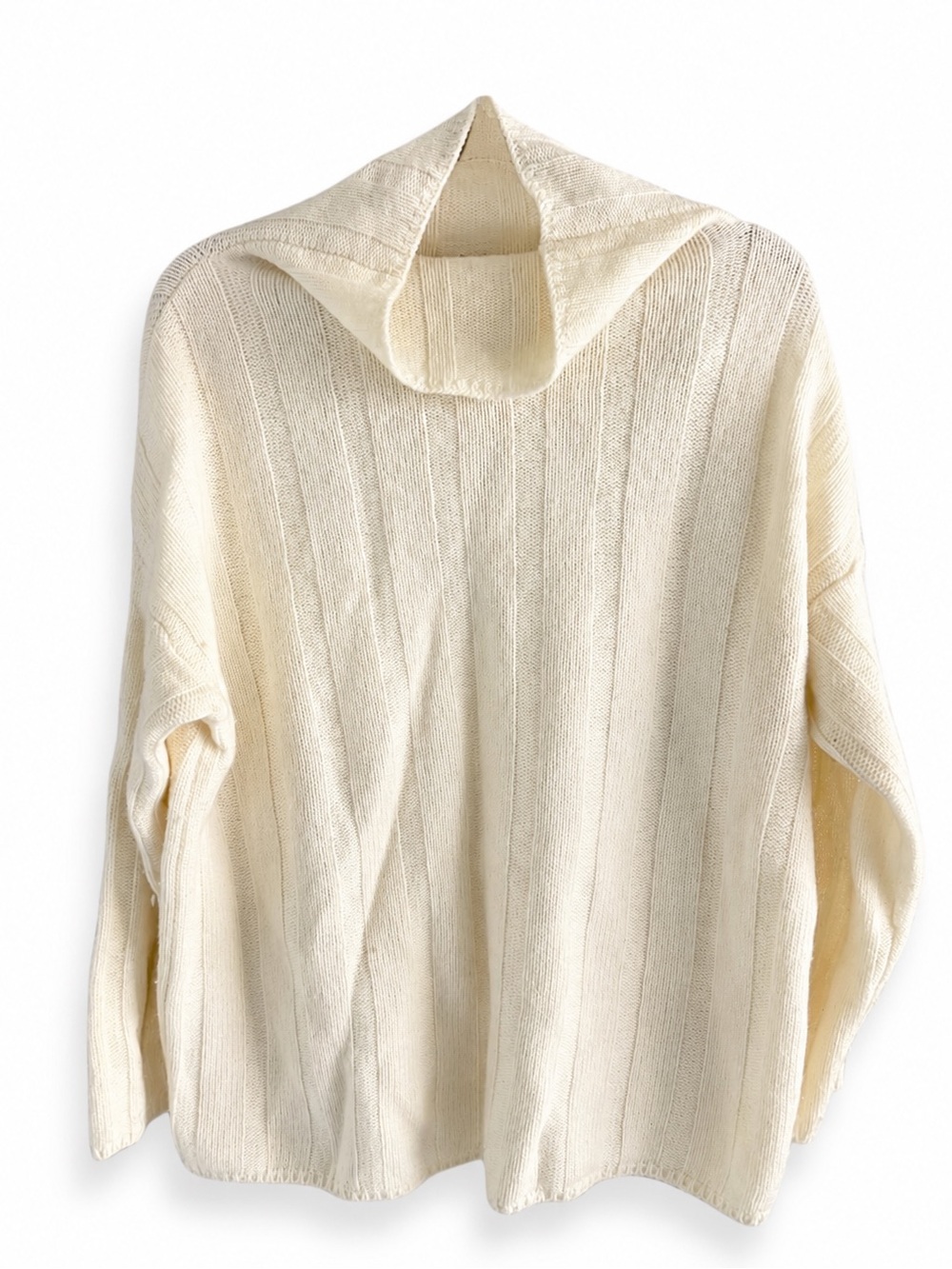 Massimo Dutti Oversized Cowl Neck Cream Sweater Size S